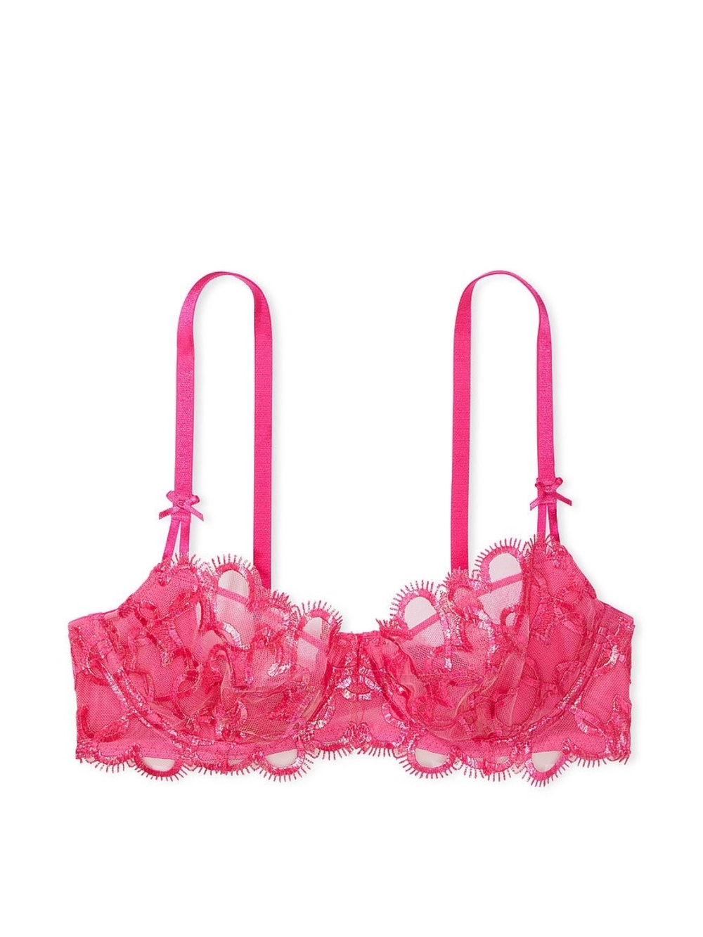 Victoria's Secret Dream Angels Wicked Shimmer Heart Embroidery 32 C Bra NWT Pink